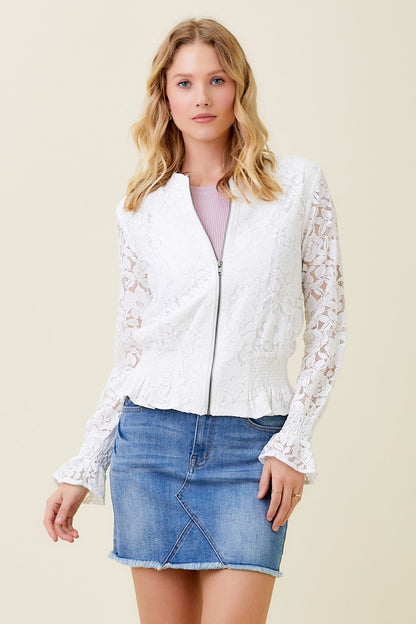 MYSTREE LACE BOMBER JACKET