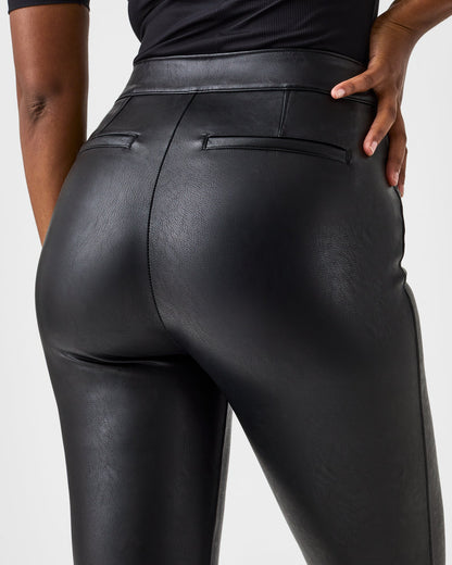 SPANX LEATHER-LIKE FLARE PANTS