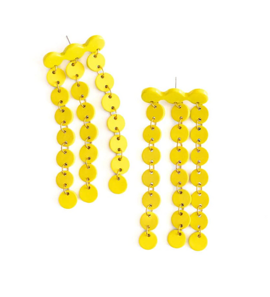 SUNSHINE TIENDA CASCADING SHIELD EARRINGS