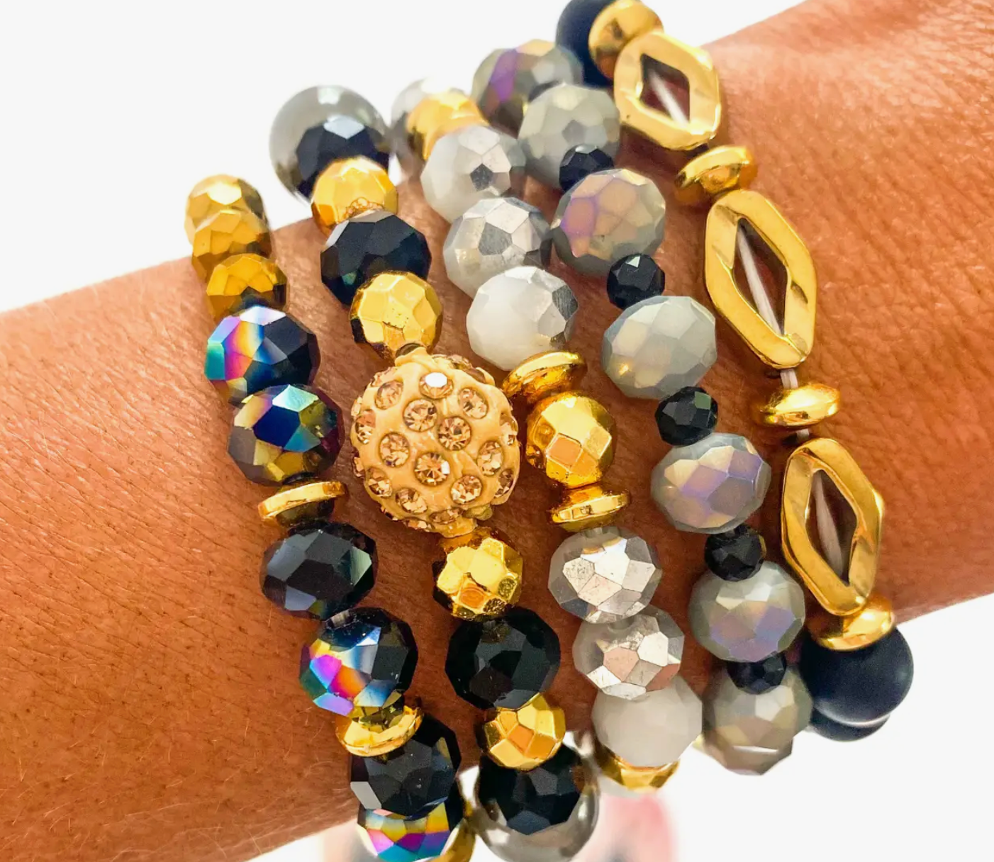 SAVVY BLING STACKED BRACELETS