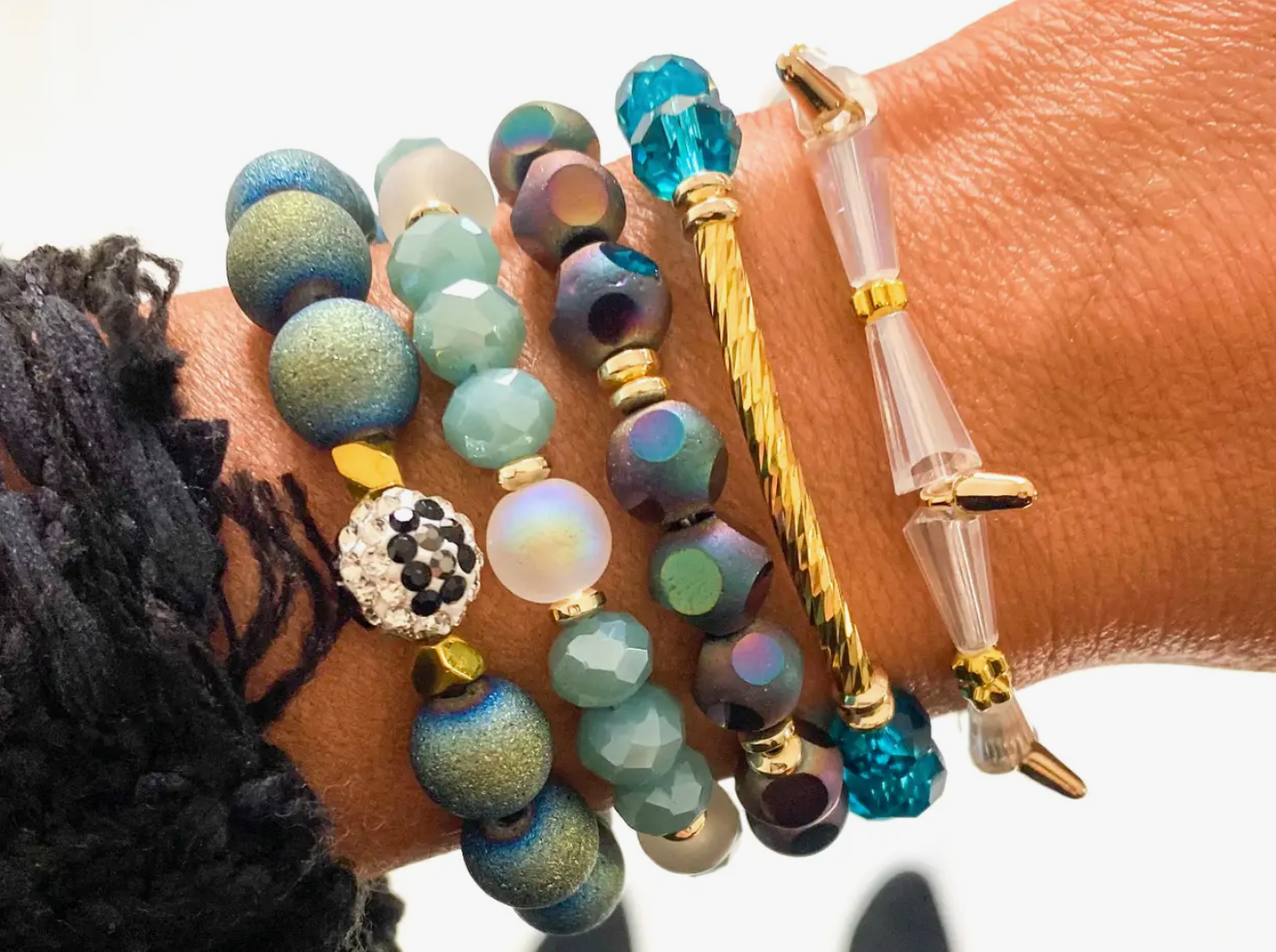 SAVVY BLING STACKED BRACELETS