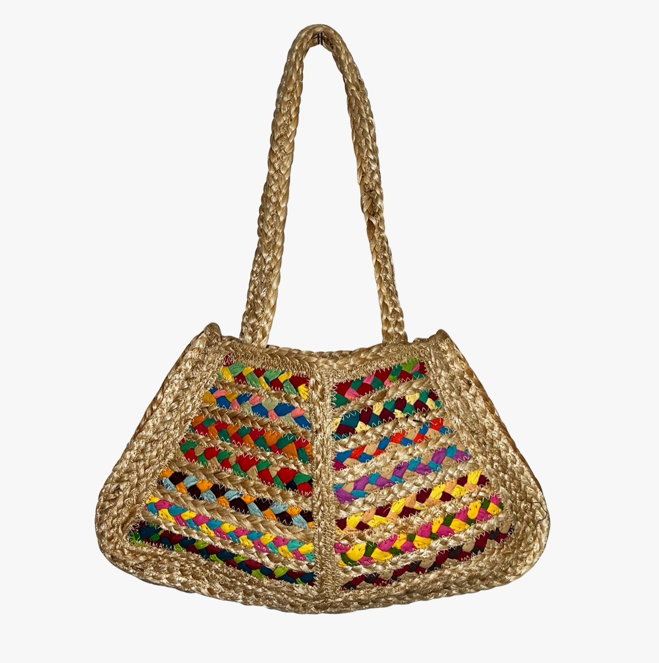 CHLOE & LEX COLORFUL JUTE TOTE