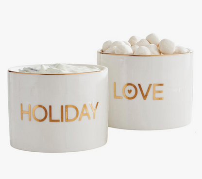 SANTA BARBARA GOLD HOLIDAY DIP BOWLS BOOK BOX