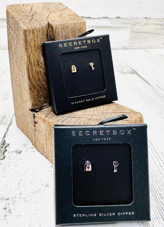 SECRET BOX LOCK & KEY EARRINGS