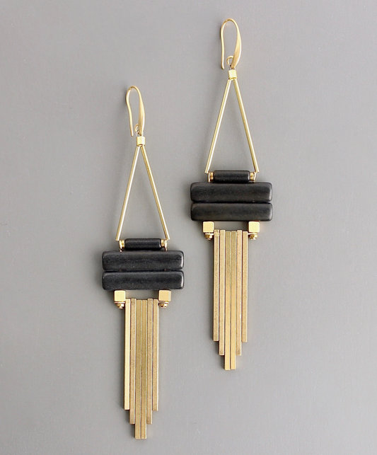 DAVID AUBREY BLACK MAGNESITE EARRINGS