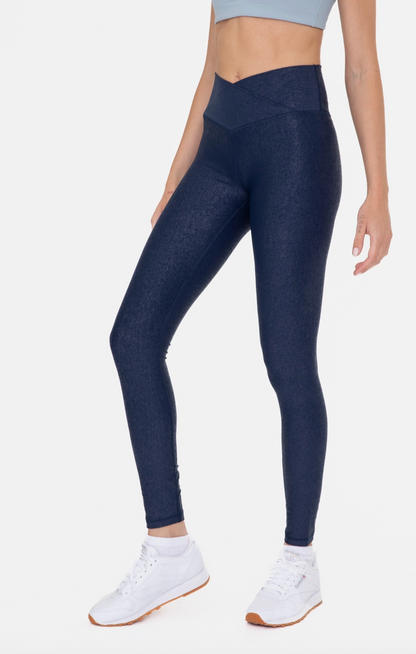 MONO B LEATHER LOOK CROSSOVER LEGGINGS