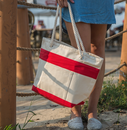 SHOREBAGS MARINE CANVAS ROPE HANDLE TOTE