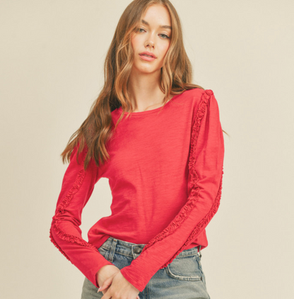 &MERCI RASPBERRY BERET TOP