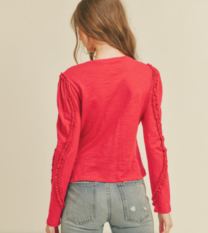 &MERCI RASPBERRY BERET TOP