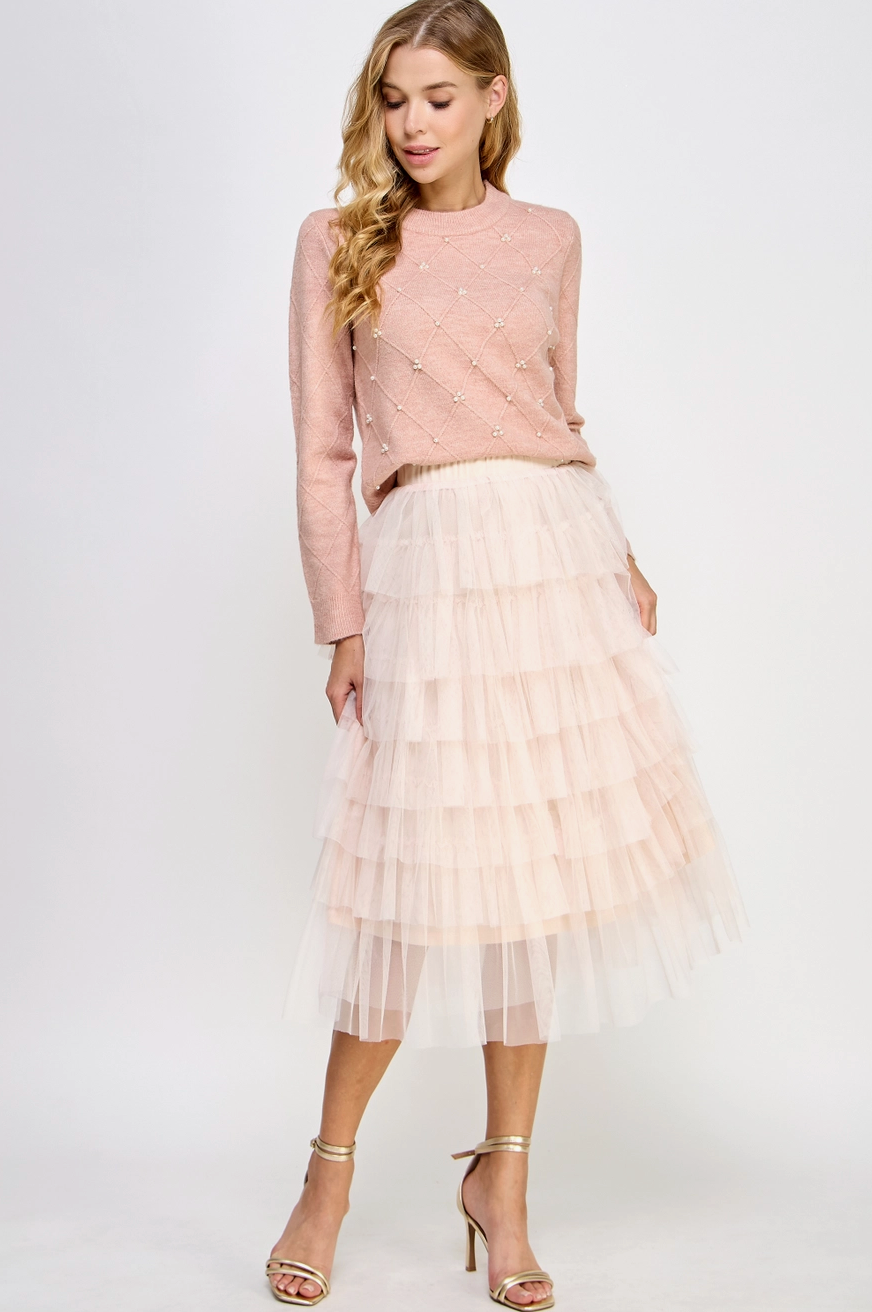 ELLISON TULLE MIDI SKIRT