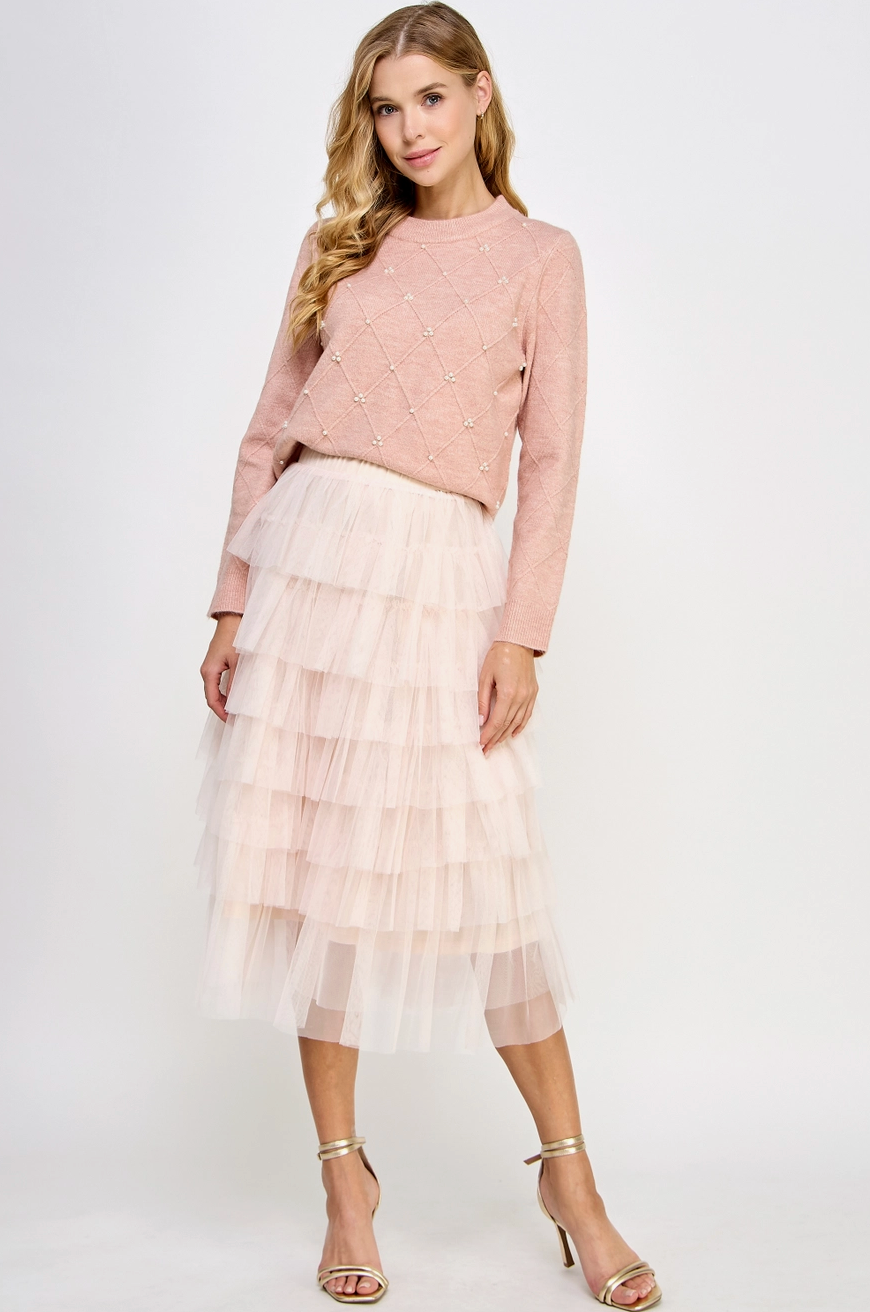 ELLISON TULLE MIDI SKIRT