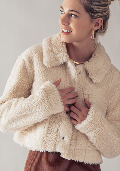 FASHION WEEK FAUX SHERPA JACKET