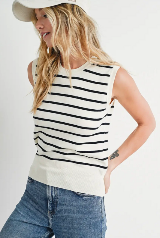 BLUIVY STRIPED MUSCLE TANK