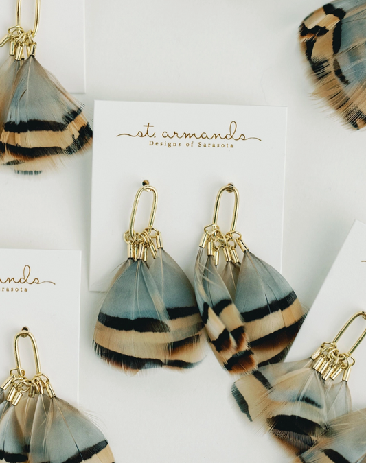 ST ARMANDS DESIGNS LIGHT AS FEATHER EARRINGS
