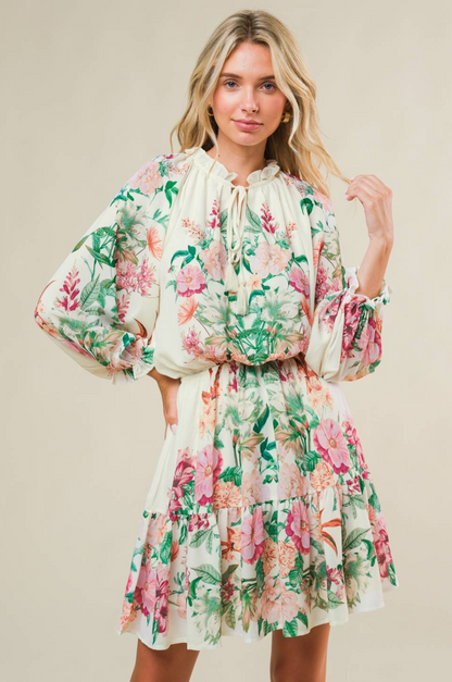 FLYING TOMATO FLORAL MINI DRESS