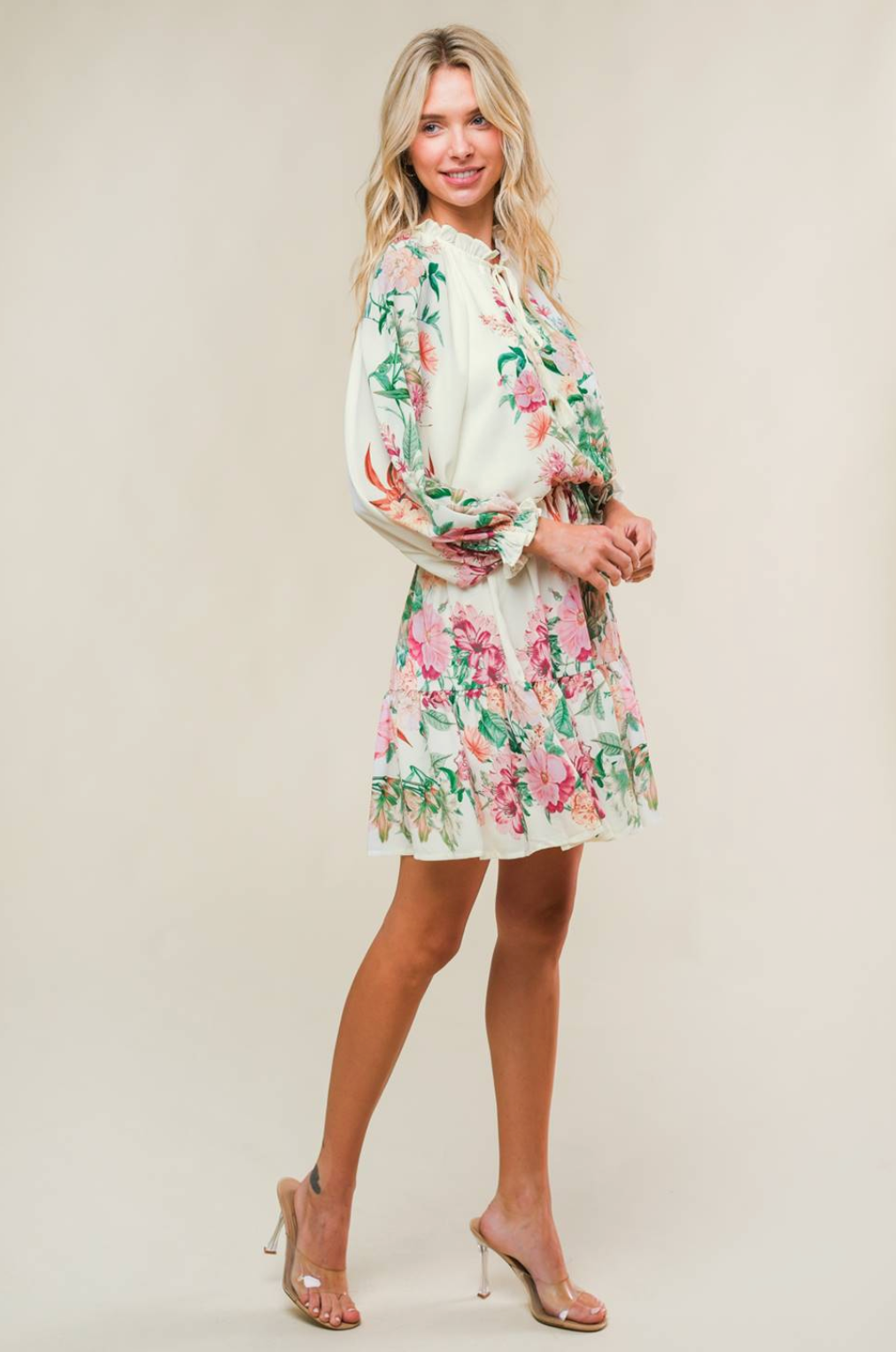 FLYING TOMATO FLORAL MINI DRESS