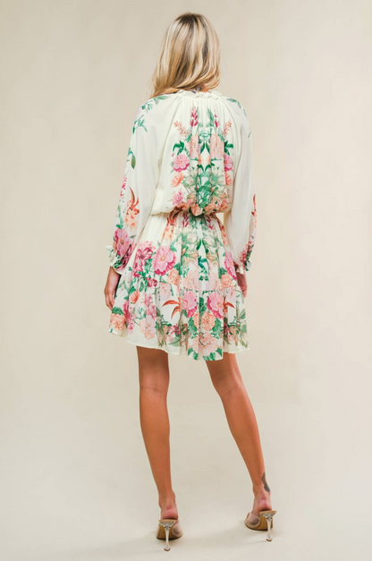 FLYING TOMATO FLORAL MINI DRESS