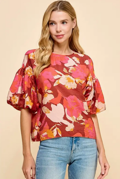 TCEC FLORAL PRINTED TOP