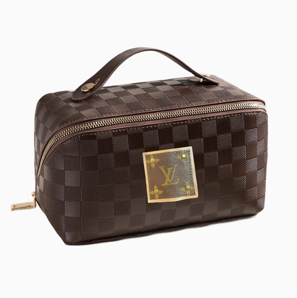 EMBELLISH YOUR LIFE LV CHECKERED MAKEUP POUCH