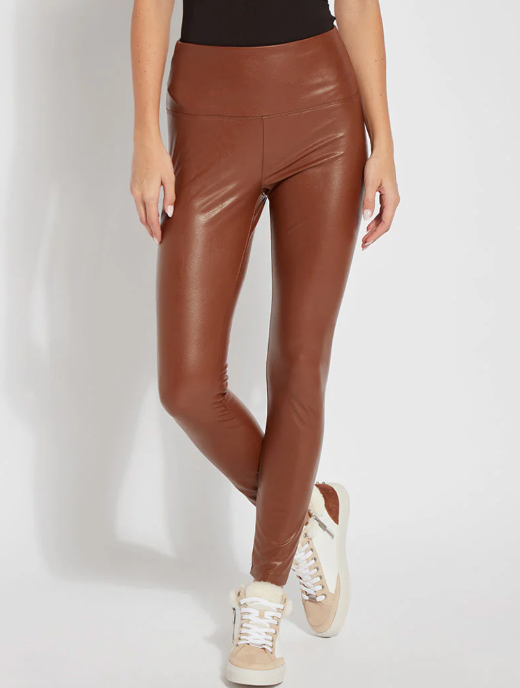 LYSSE COFFEE LEATHER LEGGINGS