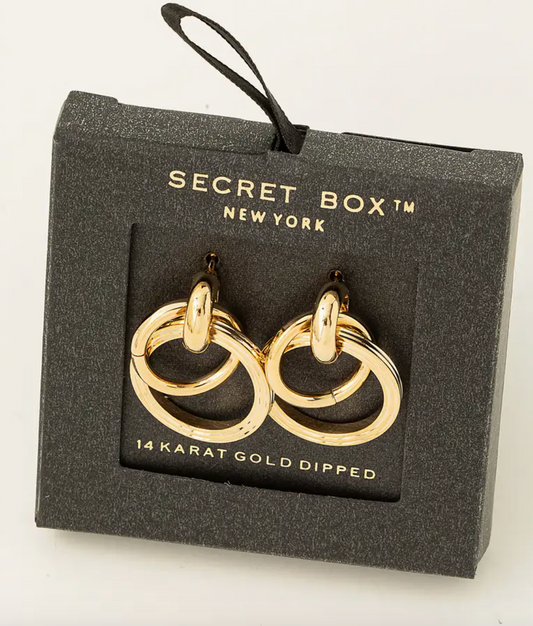 SECRET BOX LINKED CIRCLE EARRINGS