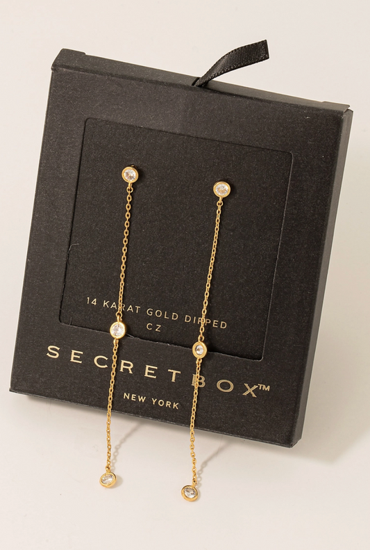 SECRET BOX CHAIN DANGLE EARRINGS