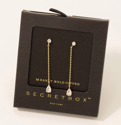 SECRET BOX TEAR DANGLE EARRINGS