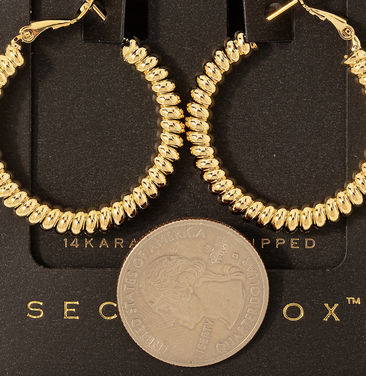 SECRET BOX COIL HOOP EARRINGS