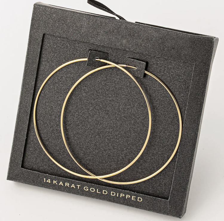 SECRET BOX SKINNY HOOP EARRINGS