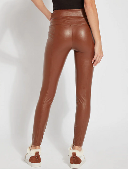 LYSSE COFFEE LEATHER LEGGINGS