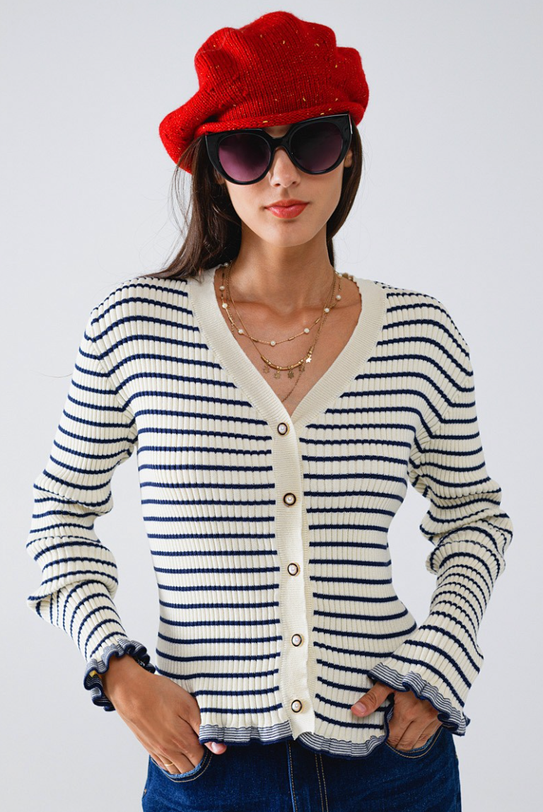 Q2 STRIPE CARDIGAN