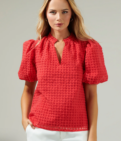 SUGARLIPS GRETNA RUFFLE BLOUSE