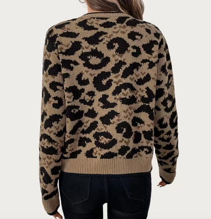 THE MOMENT KNOT YOUR AVERAGE LEOPARD SWEATER