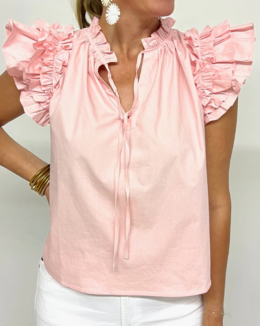 THML PINKY TASSEL TIE TOP