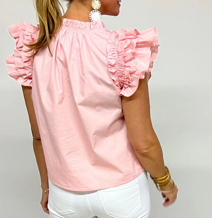 THML PINKY TASSEL TIE TOP