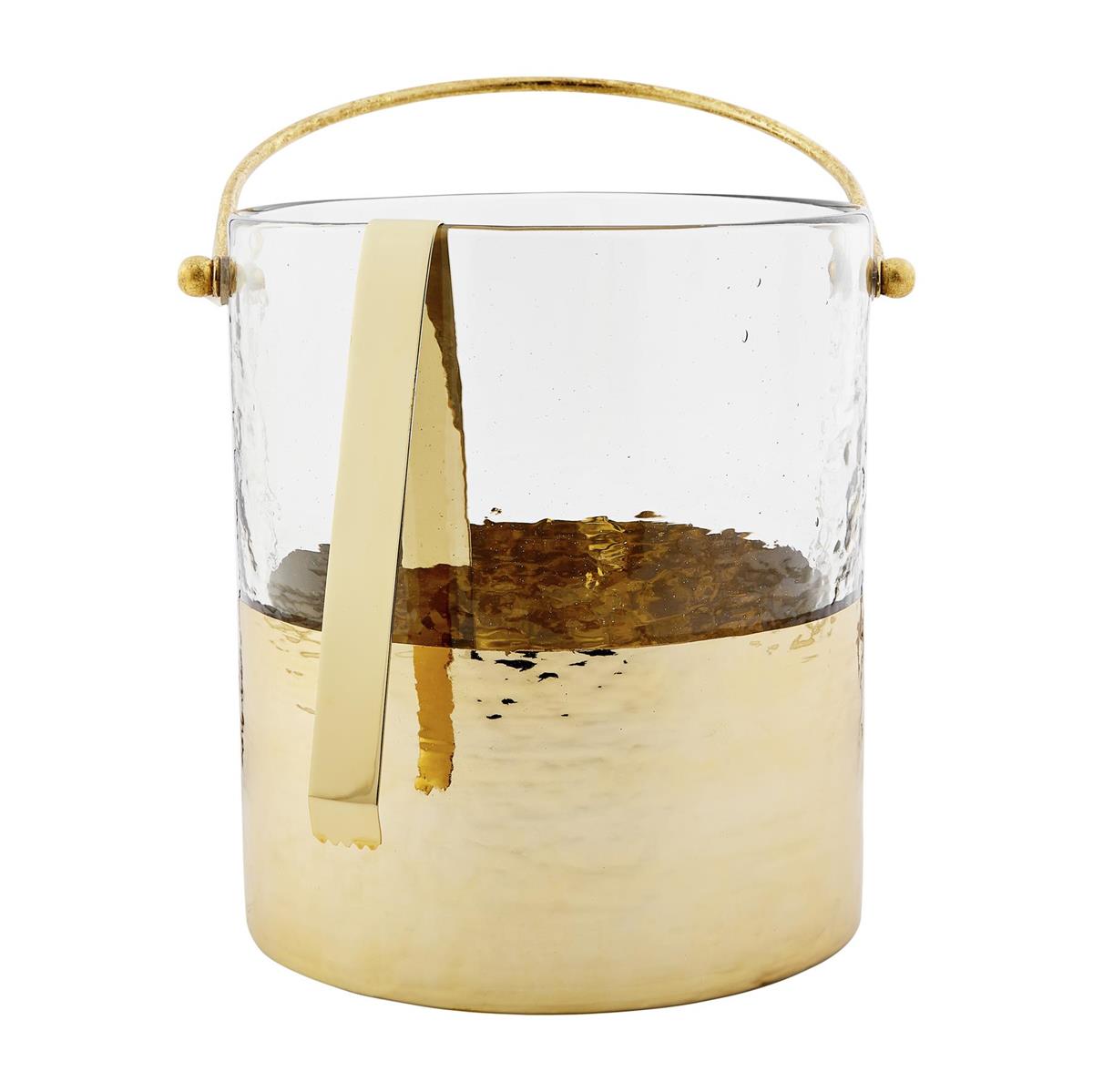 MUDPIE GOLD HAMMERED GLASS ICE BUCKET