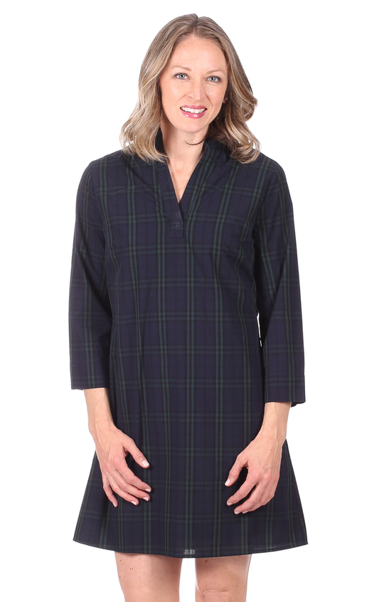 DUFFIELD LANE BLACKWATCH PLAID ADAIR DRESS