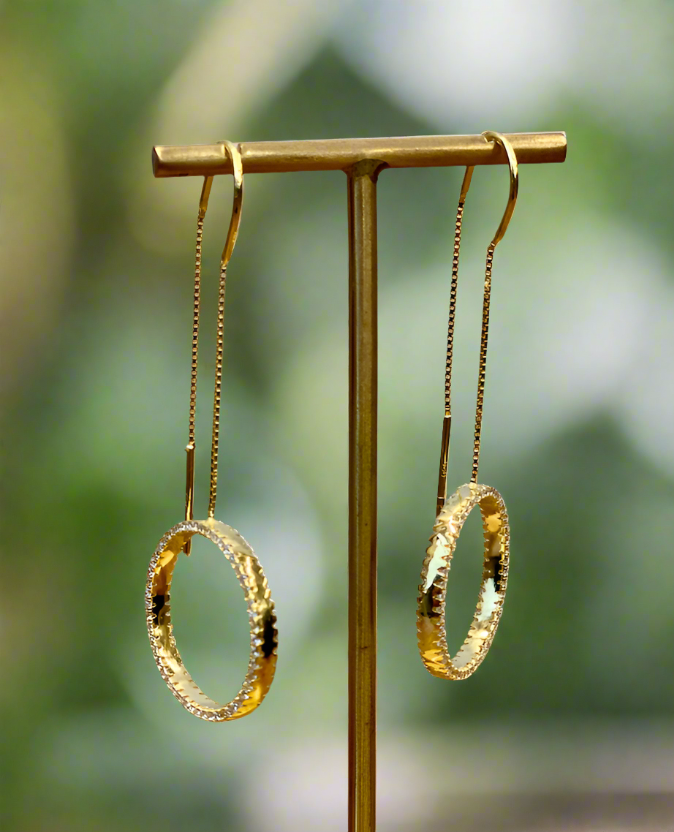 BE-JE DESIGNS SINGLE CIRCLE DROP EARRINGS