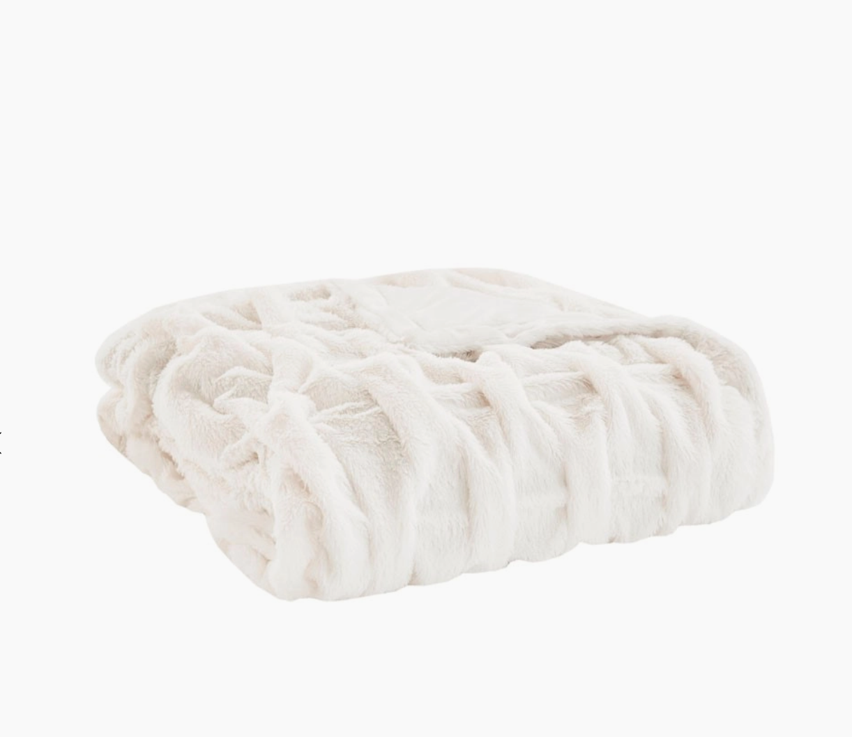 OLLIIX RUCHED FUR KNITTED THROW