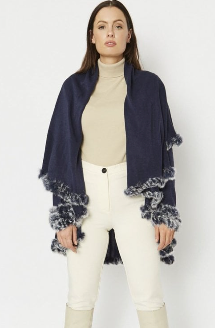 JAYLEY FUR TRIM CAPE