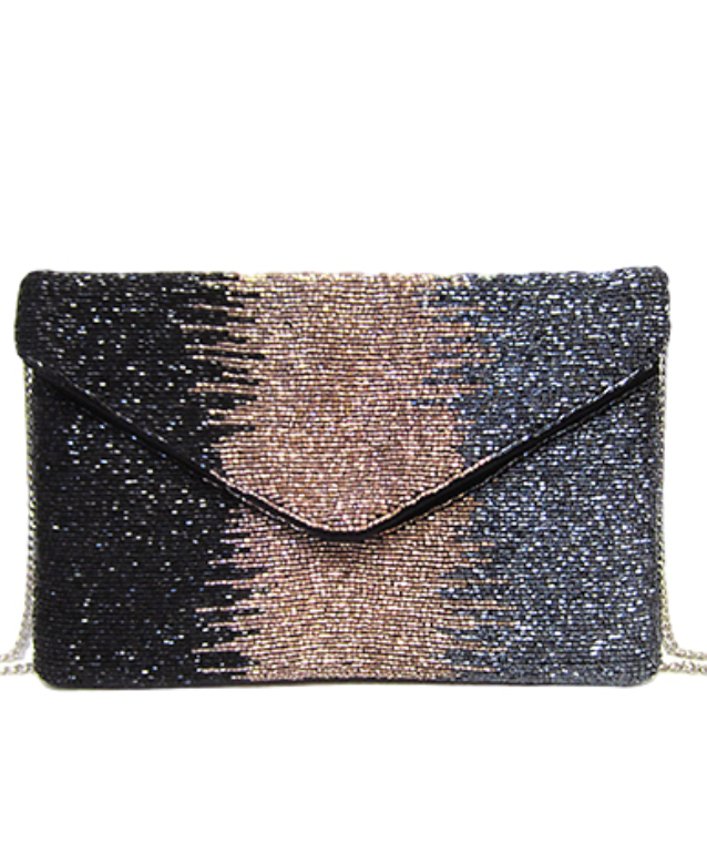 GOLDEN STELLA TRITONE BEADED CLUTCH