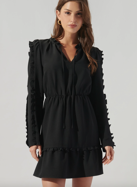 SUGARLIPS KARLY RUFFLE FRILLED SHIFT DRESS