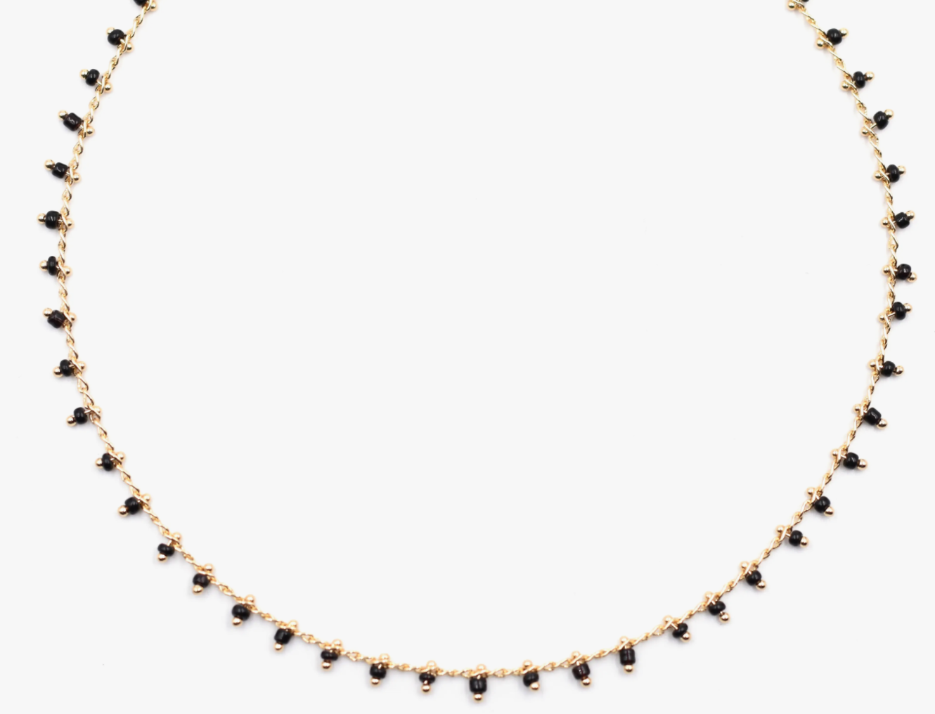 TOPAZ & PEARL BEAD FRINGE NECKLACE