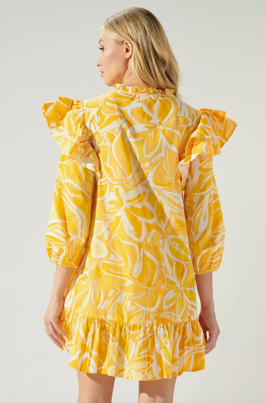 SUAGRLIPS DAYGLOW TROPICS RUFFLE DRESS