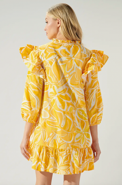 SUAGRLIPS DAYGLOW TROPICS RUFFLE DRESS