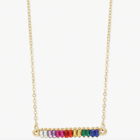 ZAD CRYSTAL RAINBOW BAR NECKLACE