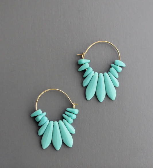 DAVID AUBREY TURQUOISE GLASS HOOPS