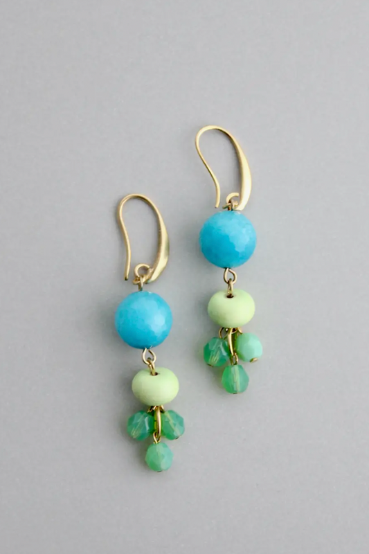 DAVID AUBREY AQUA AND MINT BUBBLE EARRING