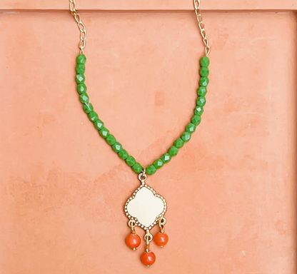 NEST PRETTY THINGS CORAL PENDENT NECKLACE