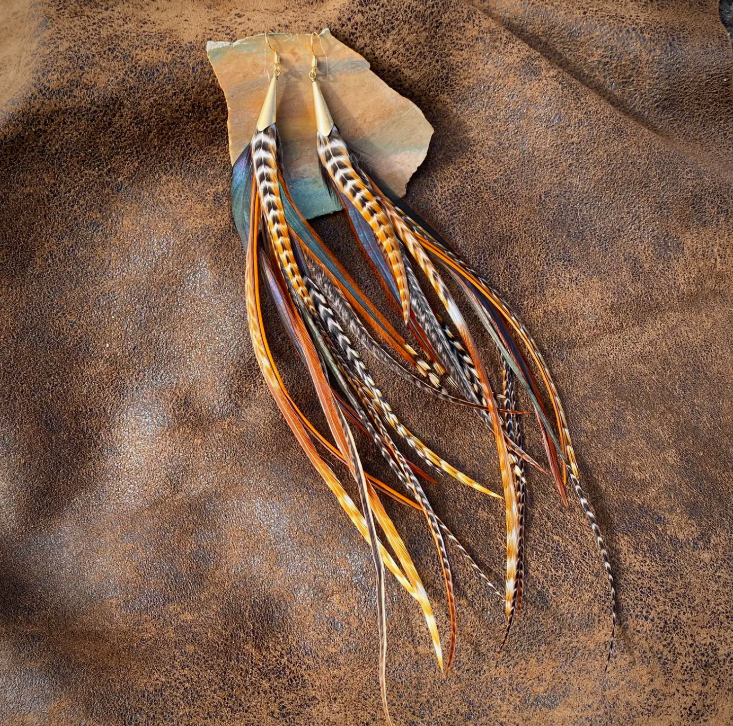 ASTALI CONE FEATHER EARRINGS